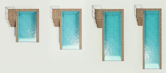 Estructura de acero de placa compuesta FRP Paneles laterales acrílicos opcionales para parques acuáticos de piscinas