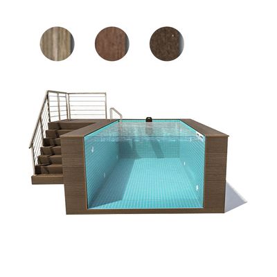 Piscina prefabricada en el patio trasero con diseño infinito y bomba de aire