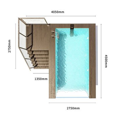 Piscina prefabricada en el patio trasero con diseño infinito y bomba de aire