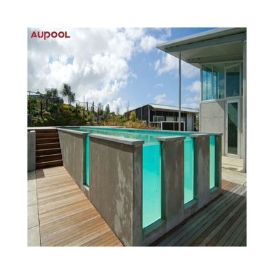 Piscina de vidrio acrílico rectangular de alta transmisión de luz para hoteles subterráneos