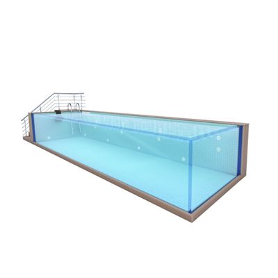 Sistema de purificación de agua de piscina de acrílico sobre el suelo para piscina modular