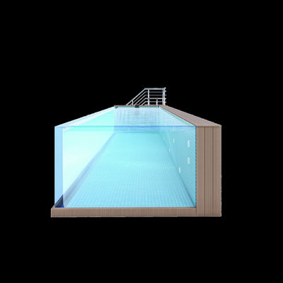 Sistema de purificación de agua de piscina de acrílico sobre el suelo para piscina modular