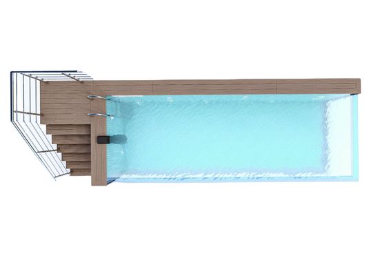 Sistema de purificación de agua de piscina de acrílico sobre el suelo para piscina modular