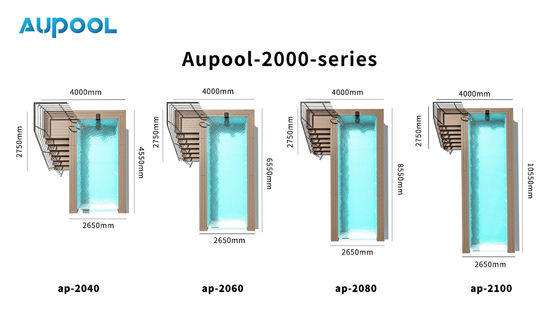 2080 Piscina de fibra de vidrio acrílico transparente y fácil de instalar
