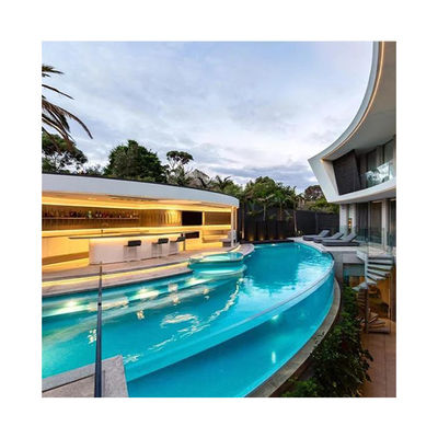 Piscina para el patio trasero con alta transmisión de luz acrílica infinita piscina de fibra de vidrio transparente
