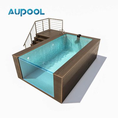 Contenedor prefabricado portátil de 20 pies piscina familiar con acrílico de lucita y densidad de 1,2 g/cm3