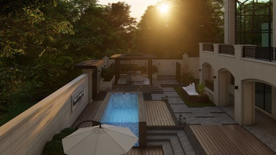 Transforme su espacio exterior con la piscina de fibra de vidrio con paneles acrílicos transparentes de AUPOOL