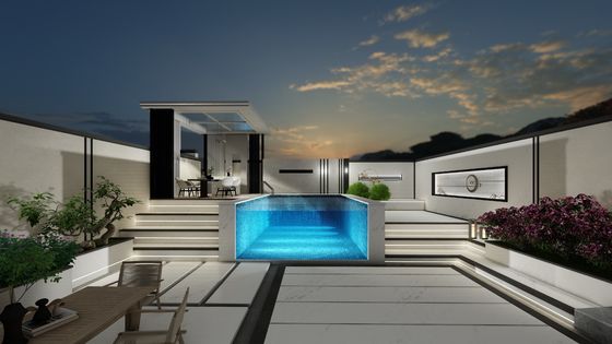 Transforme su espacio exterior con la piscina de fibra de vidrio con paneles acrílicos transparentes de AUPOOL