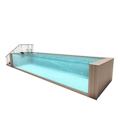Piscina portátil de acero inoxidable con alta transmisión de luz y sistema de chorro de agua sin fin