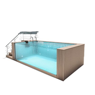 Contenedor interior transparente materiales de FRP piscina prefabricada para el complejo de lujo Villa de agua