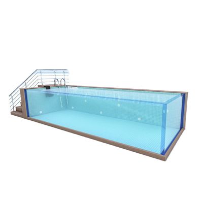 Tablas de madera de plástico de color café sobre el suelo piscinas de lujo para aldeas de vacaciones
