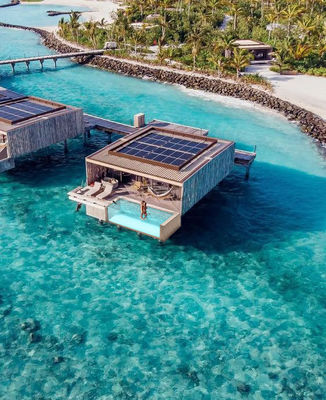 Piscina modular de fibra de vidrio transparente y personalizable por encima del suelo para la villa del resort de Trendy Island