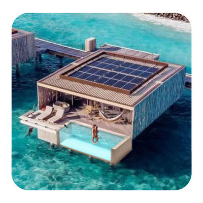 Villa de agua piscina spa sin fin con gran acrílico claro y tablero de fibra de carbono