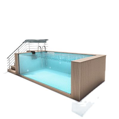 Villa de agua piscina spa sin fin con gran acrílico claro y tablero de fibra de carbono