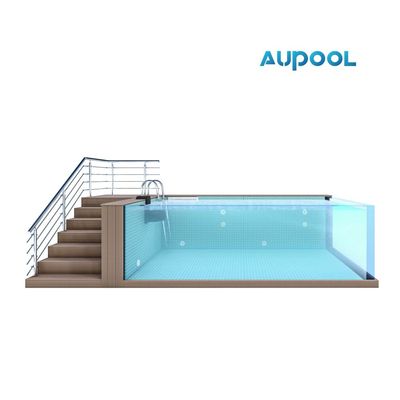 Panel acrílico personalizado espesor de fibra de carbono de vidrio patio trasero piscina en el suelo