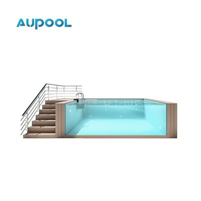 Piscina prefabricada familiar con ventana de paneles acrílicos transparentes fácil de instalar y certificada por TUV