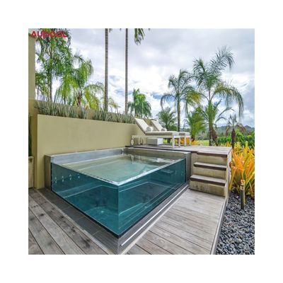 Piscina de contenedores personalizada con casa de ducha de ventana y spa alta transmisión de luz 93%