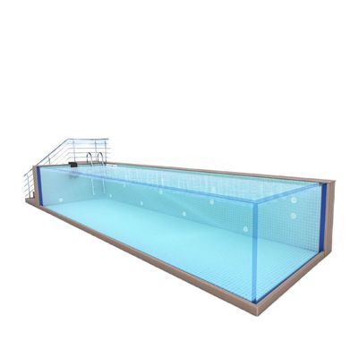 Deportes familiares Piscina sobre el suelo con ventana de paneles acrílicos y construcción de acero inoxidable