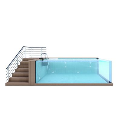 100 mm de alta transmisión de luz Diaphaneity Aupool por encima del suelo Piscina de fibra de vidrio