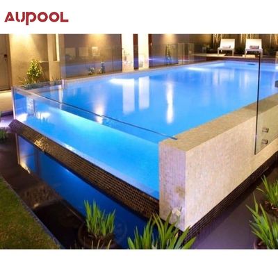 Piscina de acrílico de fibra de vidrio para la demanda del cliente y paneles de vidrio exterior transparentes