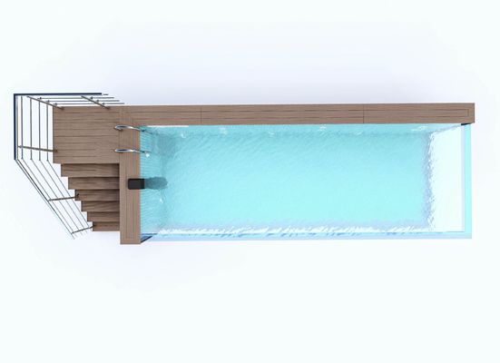 Piscinas de contenedores de envío de diseño Piscina acrílica con diseño transparente