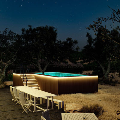 Acrílico de madera de cartón de plástico color piscina privada de lujo para relajación al aire libre