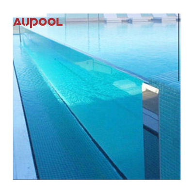 Pared de piscina de acrílico completo duradero Personalizable Transparente y para piscina al aire libre