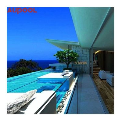 Ventana de piscina acrílica prefabricada para exteriores con protección UV y diseño de desbordamiento