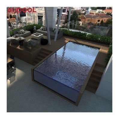 Ventana de piscina acrílica prefabricada para exteriores con protección UV y diseño de desbordamiento