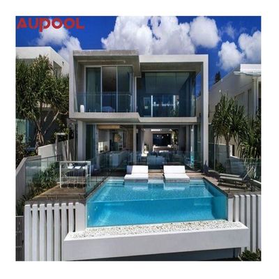 Ventana de piscina acrílica prefabricada para exteriores con protección UV y diseño de desbordamiento