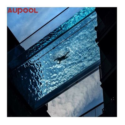 Ventana de piscina acrílica prefabricada para exteriores con protección UV y diseño de desbordamiento