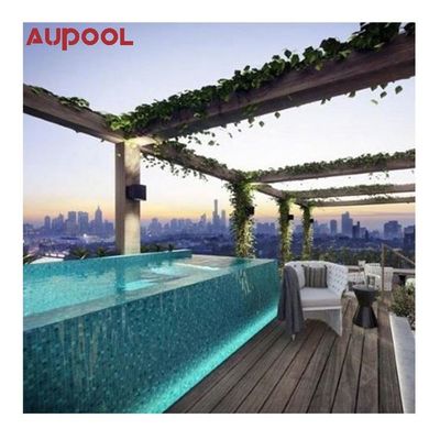Contenedor de piscina de vidrio plexiglás acrílico para el diseño de piscinas al aire libre infinitas