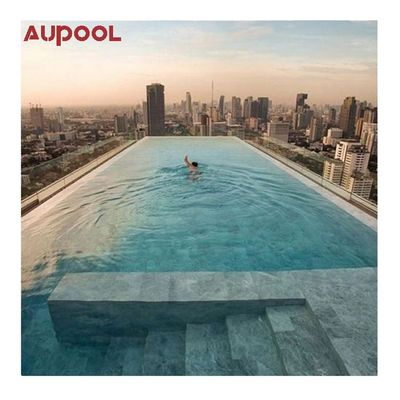 Contenedor de piscina de vidrio plexiglás acrílico para el diseño de piscinas al aire libre infinitas