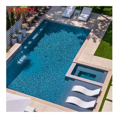 Contenedor de piscina de vidrio plexiglás acrílico para el diseño de piscinas al aire libre infinitas