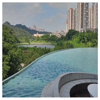 AUPOOL Piscina de fibra de vidrio acrílica con masaje en spa y ventana acrílica