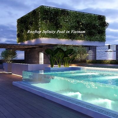 Material de construcción AUPOOL 30 años Piscina acrílica no amarillenta para el techo del hotel de Vietnam