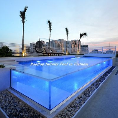 Material de construcción AUPOOL 30 años Piscina acrílica no amarillenta para el techo del hotel de Vietnam