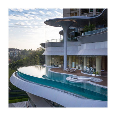 Diseño de piscina de vidrio transparente suspendido de acrílico Aupool con panel acrílico PMMA