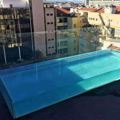 Pared de ventana gruesa sobre el suelo Piscina acrílica con alta transmisión de luz 93%