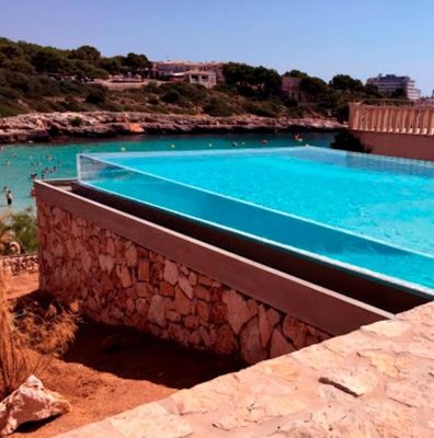 Material de construcción Piscina de plástico transparente de plexiglás para natación al aire libre