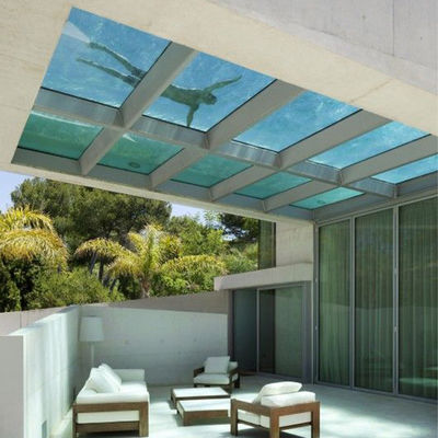 Paneles de pared de vidrio acrílico de alta transmisión de luz para piscinas